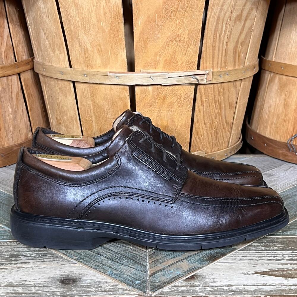 Clarks Unstructured Un Kenneth Brown Leather Comfort Lace-Up Oxfords Men Size 11